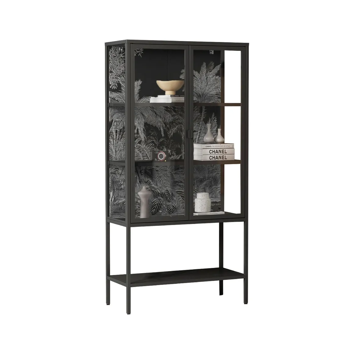 Vetrina 2 ante 80x35x160h cm ardesia - Busseto