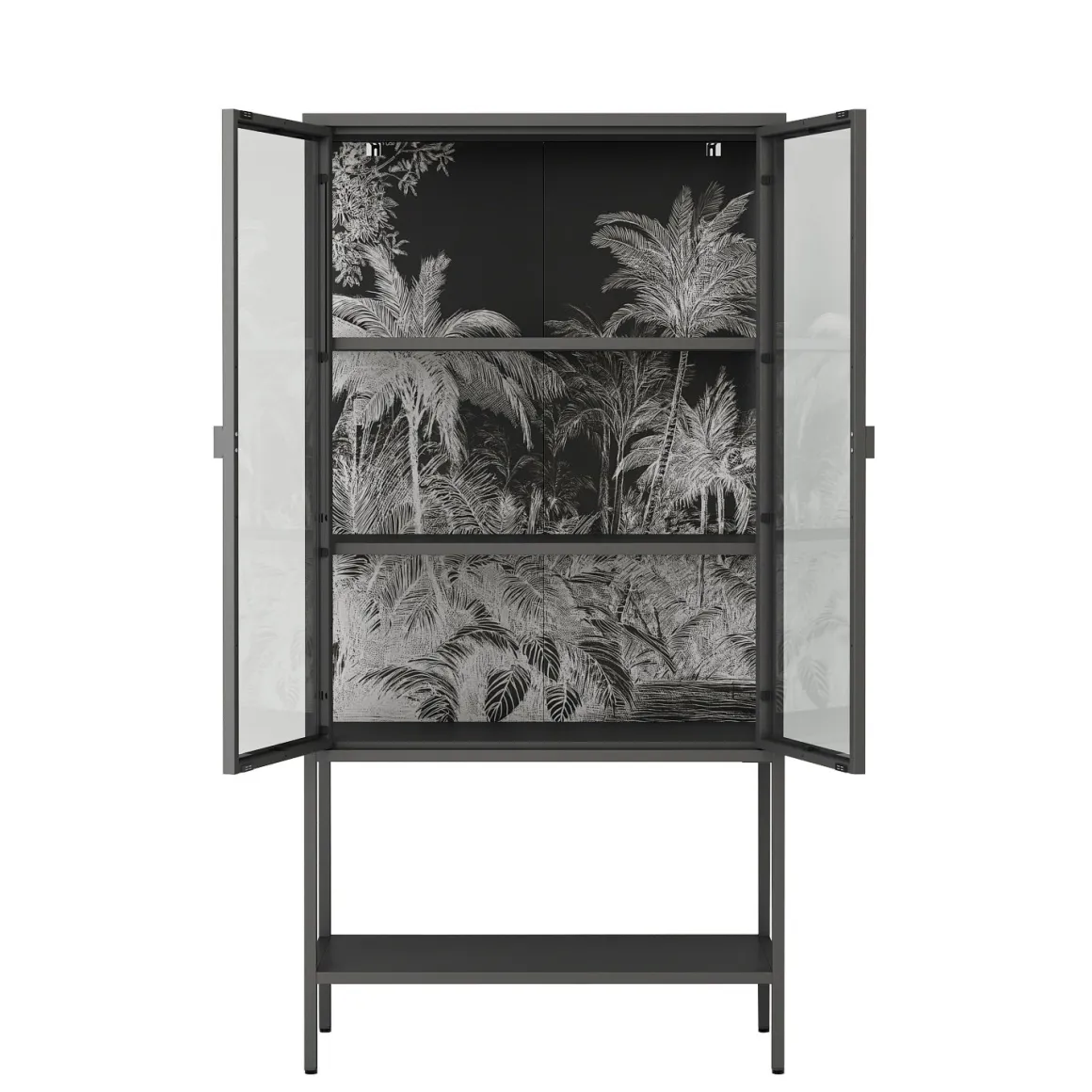 Vetrina 2 ante 80x35x160h cm ardesia - Busseto