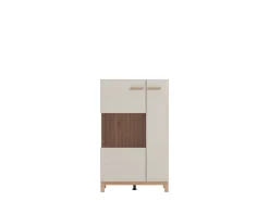 Vetrine > Dmora Vetrina Beige Marrone Rovere Nodi 4 Ripiani Apertura Battente 58x40x193h cm, 2 Ante - Sparso Marrone, Beige Rovere Nodi
