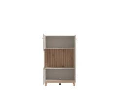 Vetrine > Dmora Vetrina Beige Marrone Rovere Nodi 4 Ripiani Apertura Battente 58x40x193h cm, 2 Ante - Sparso Marrone, Beige Rovere Nodi