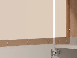 Vetrine > Dmora Vetrina Beige Marrone Rovere Nodi 4 Ripiani Apertura Battente 58x40x193h cm, 2 Ante - Sparso Marrone, Beige Rovere Nodi