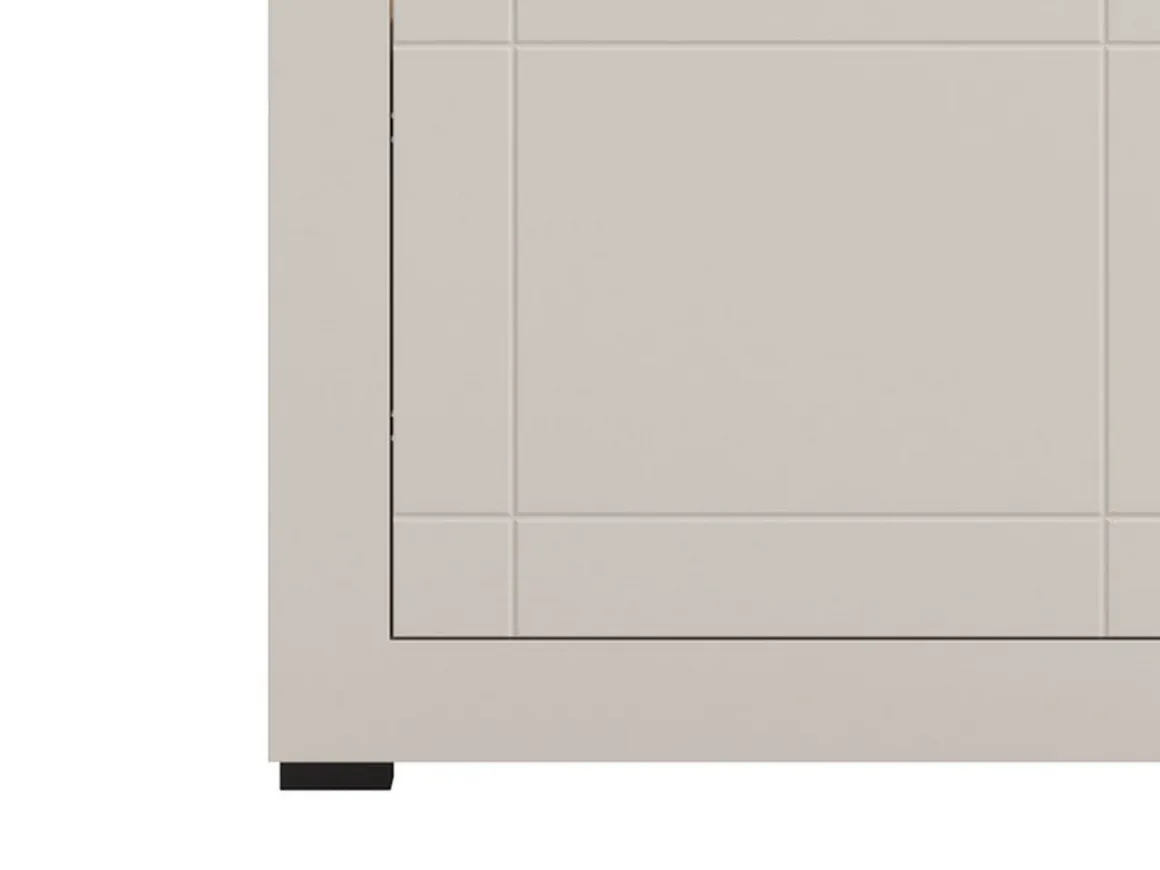 Vetrina Beige Nero 4 Ripiani Un'anta 58x35x194h cm, 5 Vani - Palena