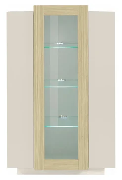 Vetrina Beige 7 Ripiani 10 Vani 80x38x120.5h cm, 3 Ante - Severino