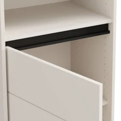 Vetrina Bianco Crema Nero 4 Ripiani Apertura Battente 55x40x193h cm, Un'anta - Calto