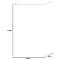 Vetrine > Dmora Vetrina 3 Ripiani 2 Cassetti 60.9x42x161.2h cm, 2 Ante - Uffugo Bianco Lucido
