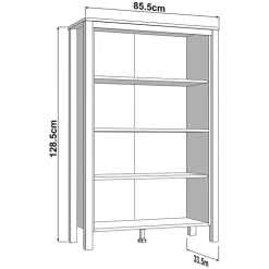 Vetrina Bianco Marrone Rovere Nodi 3 Ripiani 4 Ante 86x34x131h cm, con Piedini - Fonz