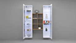 Vetrina Bianco 12 Ripiani 2 Ante 40x30x180h cm, 16 Vani - Gadoni