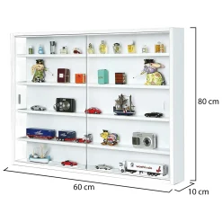 Vetrina Bianco 4 Ripiani 2 Ante 60x80x10h cm, 5 Vani - Oulx