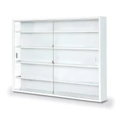 Vetrina Bianco 4 Ripiani 2 Ante 60x80x10h cm, 5 Vani - Oulx