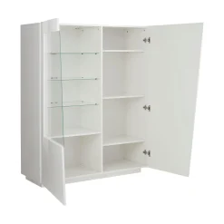 Vetrina Bianco 7 Ripiani 2 Ante 120x43x146h cm, 9 Vani - Montano