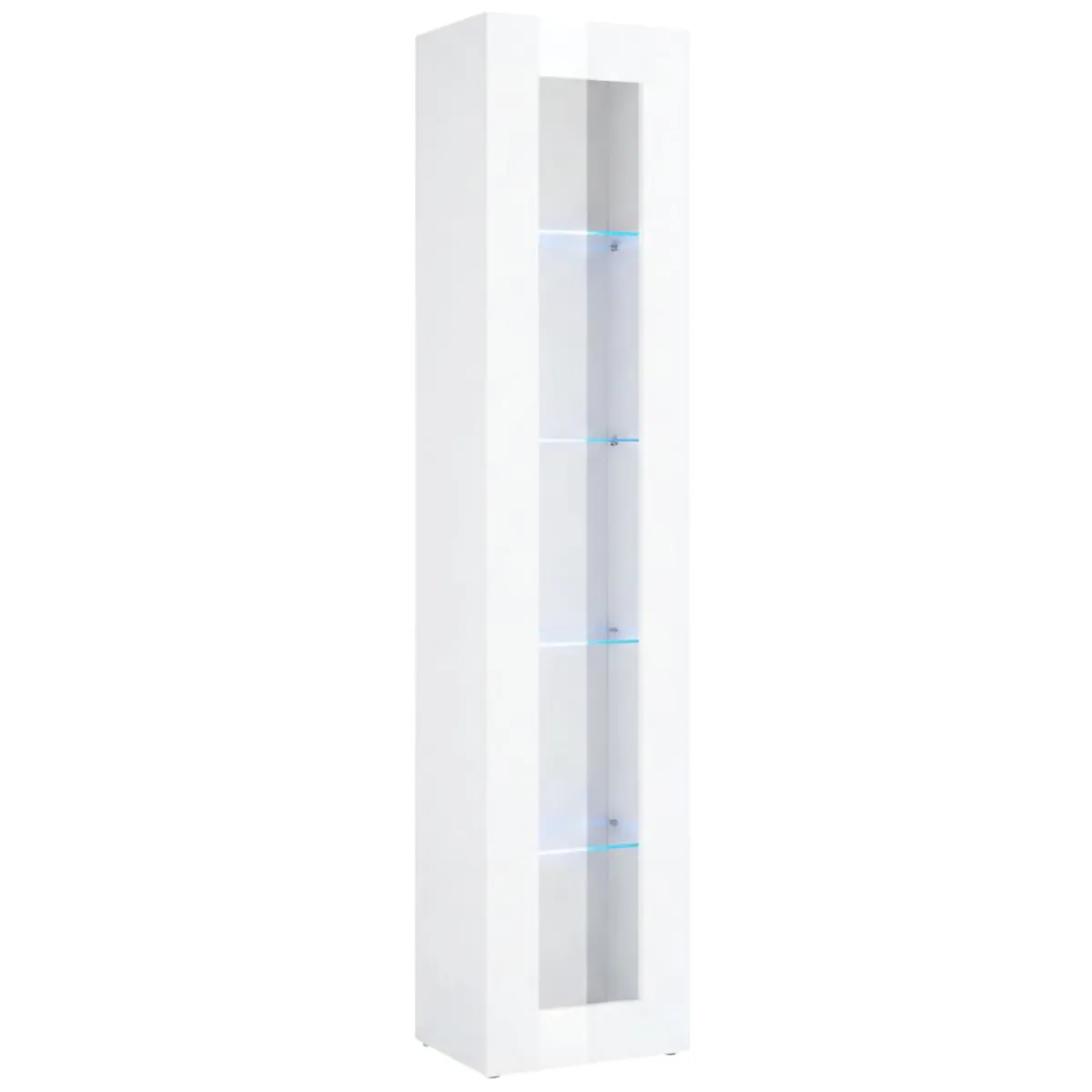 Vetrine > Dmora Vetrina 4 Ripiani Un'anta 40x30x180h cm, 5 Vani - Arnika Bianco