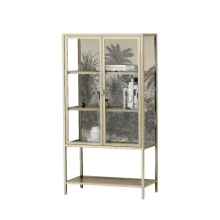 Vetrine > Dmora Vetrina Busseto, 80x35 h160 cm, Panna Bianco Panna
