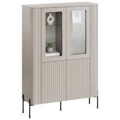 Vetrina Cimino, 110x40 h160 cm, Beige