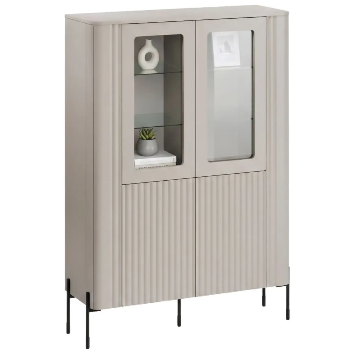 Vetrina Cimino, 110x40 h160 cm, Beige