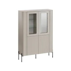 Vetrina Cimino, 110x40 h160 cm, Beige