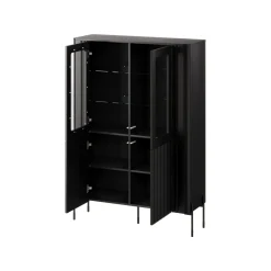 Vetrine > Dmora Vetrina Cimino, 110x40 h160 cm, Nero Trasparente, Nero