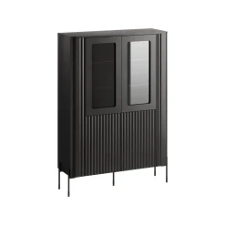 Vetrine > Dmora Vetrina Cimino, 110x40 h160 cm, Nero Trasparente, Nero