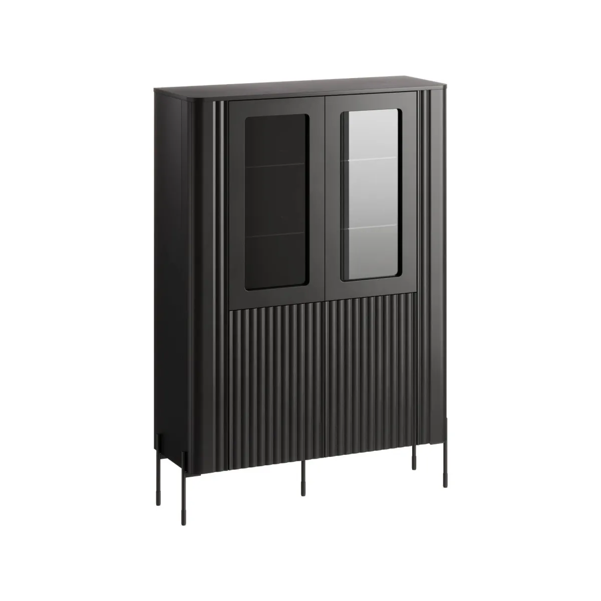 Vetrine > Dmora Vetrina Cimino, 110x40 h160 cm, Nero Trasparente, Nero