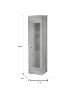 Vetrina finitura rustica 45x34x162h cm cemento - Adatka