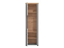 Vetrine > Dmora Vetrina Grigio Marrone Rovere Nodi 4 Ripiani Apertura Battente 60.5x41x194.5h cm, 2 Ante - Piscinas Marrone, Grigio Rovere Nodi