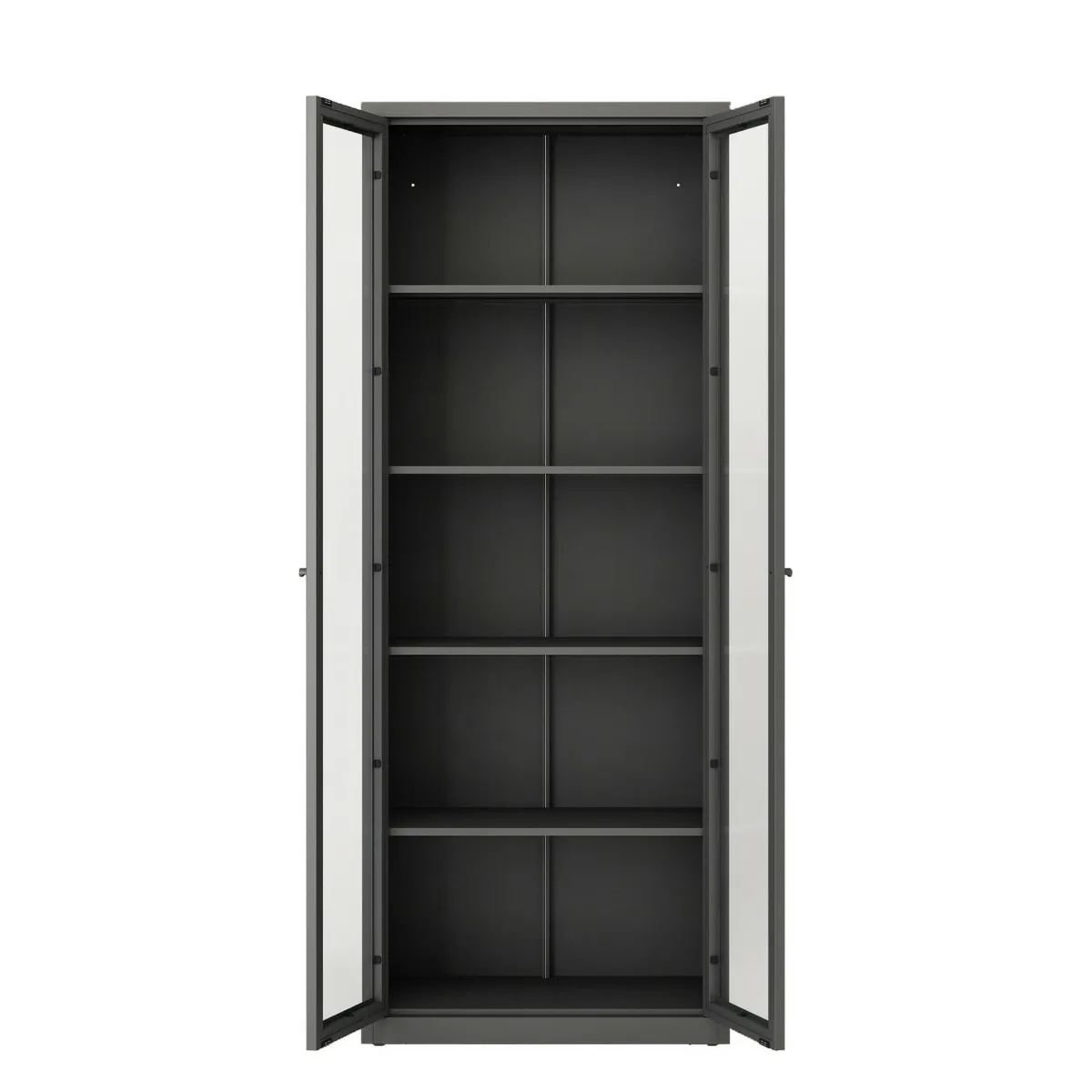 Vetrine > Dmora Vetrina in metallo 2 ante 70x35x180h cm ardesia - Izano Grigio Ardesia