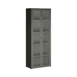 Vetrine > Dmora Vetrina in metallo 2 ante 70x35x180h cm ardesia - Izano Grigio Ardesia