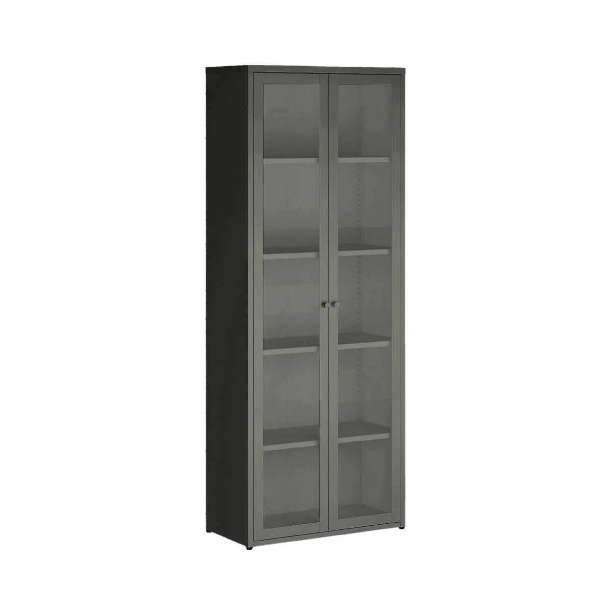 Vetrine > Dmora Vetrina in metallo 2 ante 70x35x180h cm ardesia - Izano Grigio Ardesia
