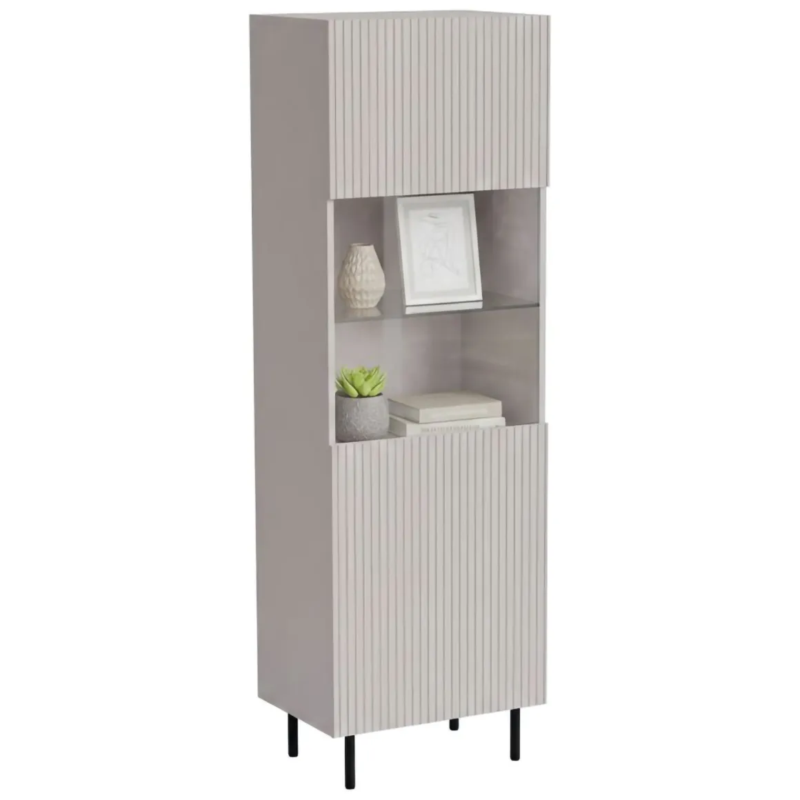 Vetrina Luzzana, 60x42 h183 cm, Beige