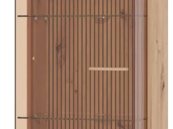 Vetrina Marrone Beige Rovere Nodi 4 Ripiani Apertura Battente 51.5x35x191.5h cm, Un'anta - Usseaux