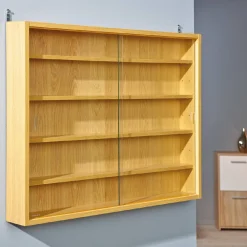 Vetrine > Dmora Vetrina Marrone 4 Ripiani 2 Ante 80x10x60h cm, 5 Vani - Samolaco Marrone Rovere