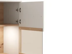 Vetrina Marrone Rovere Nodi Beige 4 Ripiani Apertura Battente 85x40x122h cm, 2 Ante - Orune