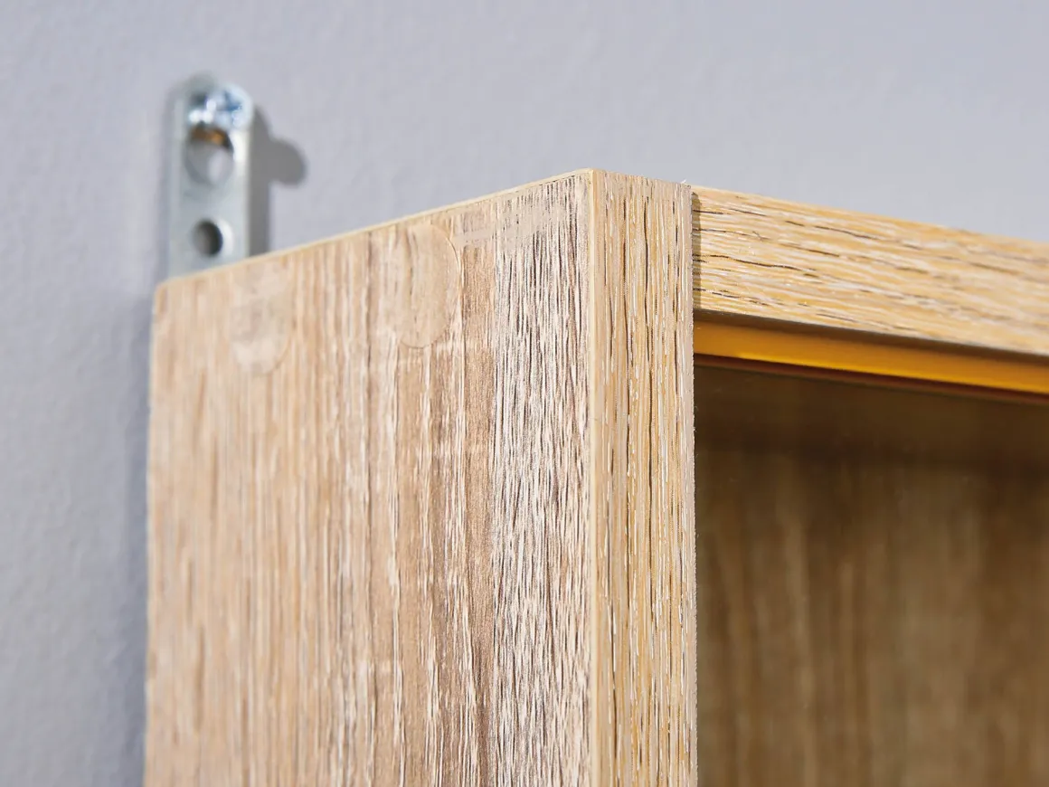 Vetrina Marrone Rovere 4 Ripiani 2 Ante 60x80x10h cm, 5 Vani - Gromo