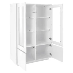 Vetrina moderna 4 ante 100x41x146h cm bianca lucida - Agostino