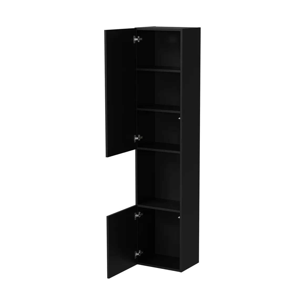 Vetrine > Dmora Vetrina 4 Ripiani Apertura Push Pull 39.9x29.8x180h cm, Un'anta - Longano Nero Antracite