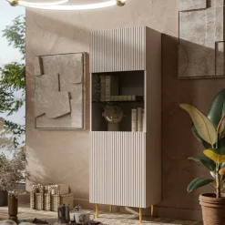 Vetrina Raccuja, 60x42 h183 cm, Beige