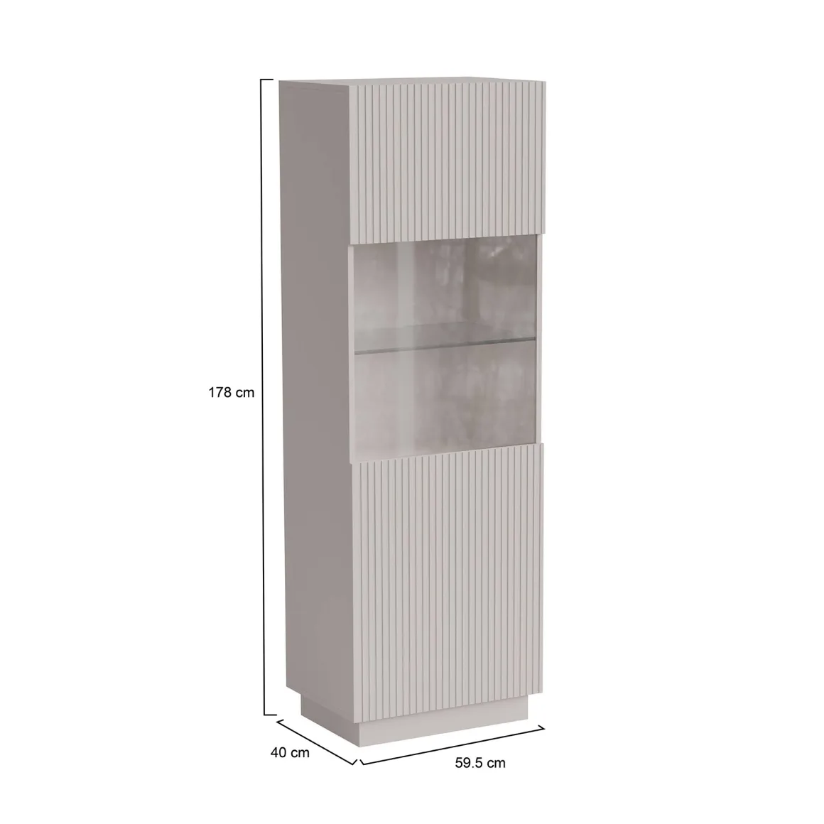 Vetrina Vado, 60x40 h178 cm, Beige