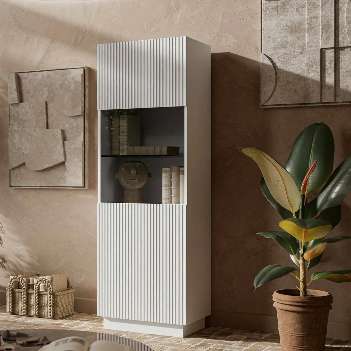 Vetrine > Dmora Vetrina Vado, 60x40 h178 cm, Bianco