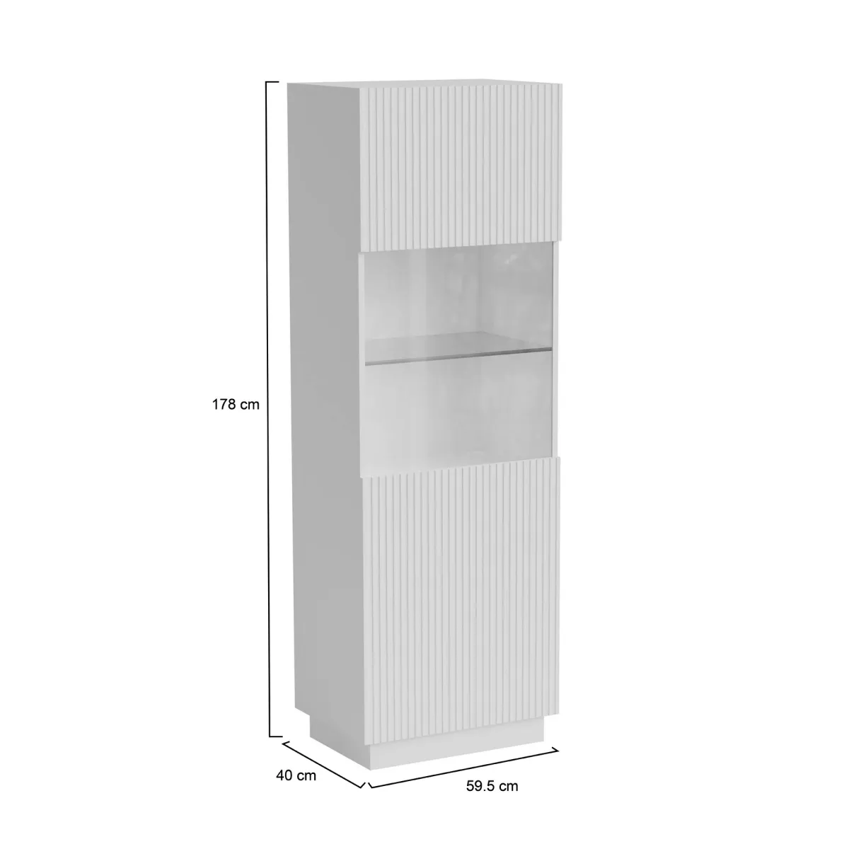 Vetrine > Dmora Vetrina Vado, 60x40 h178 cm, Bianco
