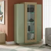 Vetrine > Dmora Vetrina 7 Ripiani 10 Vani 80x38x120.5h cm, 3 Ante - Severino Verde