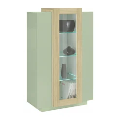 Vetrine > Dmora Vetrina 7 Ripiani 10 Vani 80x38x120.5h cm, 3 Ante - Severino Verde