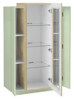 Vetrine > Dmora Vetrina 7 Ripiani 10 Vani 80x38x120.5h cm, 3 Ante - Severino Verde