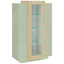 Vetrine > Dmora Vetrina 7 Ripiani 10 Vani 80x38x120.5h cm, 3 Ante - Severino Verde