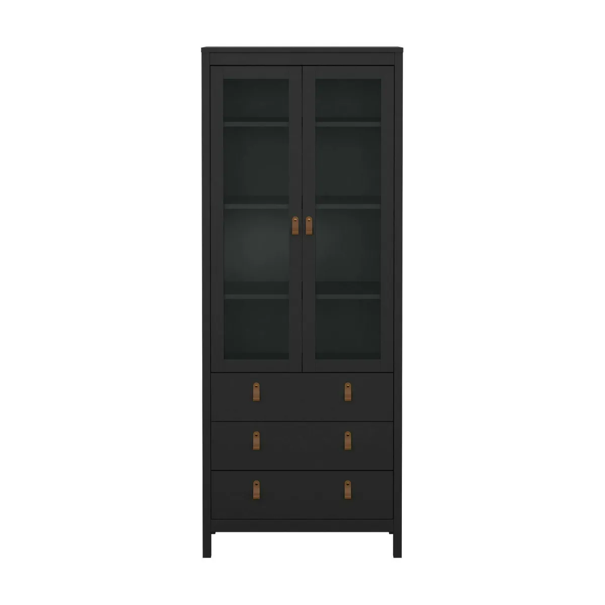 Vetrine > Dmora Vetrina vintage sala da pranzo 2 ante 78x32x199h cm nera - Lazio Nero